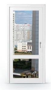 Дверь балконная заполненная стеклопакетом с импостом заказать в Москве и Московской области 