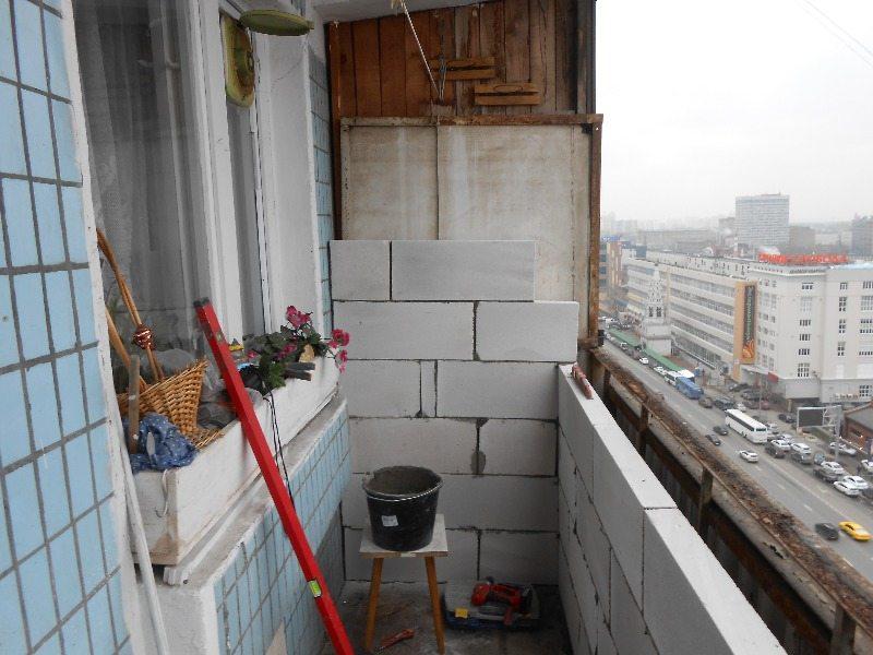 Кладка пеноблоков на балконах и лоджиях в Москве и Московской области 